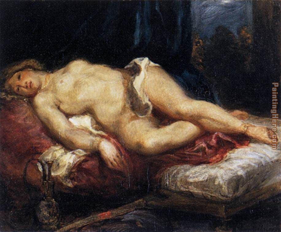 Eugene Delacroix Odalisque Reclining on a Divan